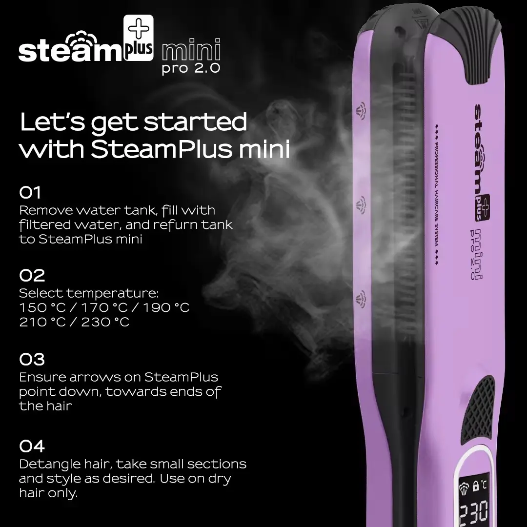 2 in 1 Hair Straightener Hair Steam Flat Iron