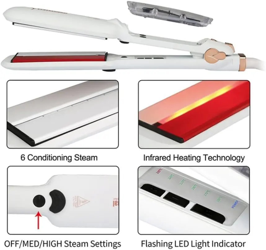 infrared steam hair straightener