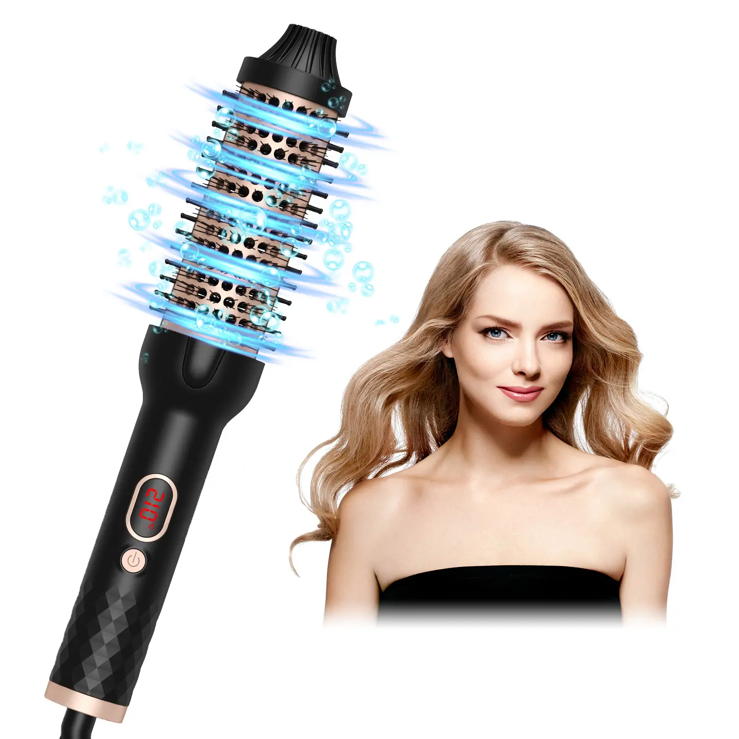 2 in 1 Thermal Brush 2 PTC Hair Curling Brush