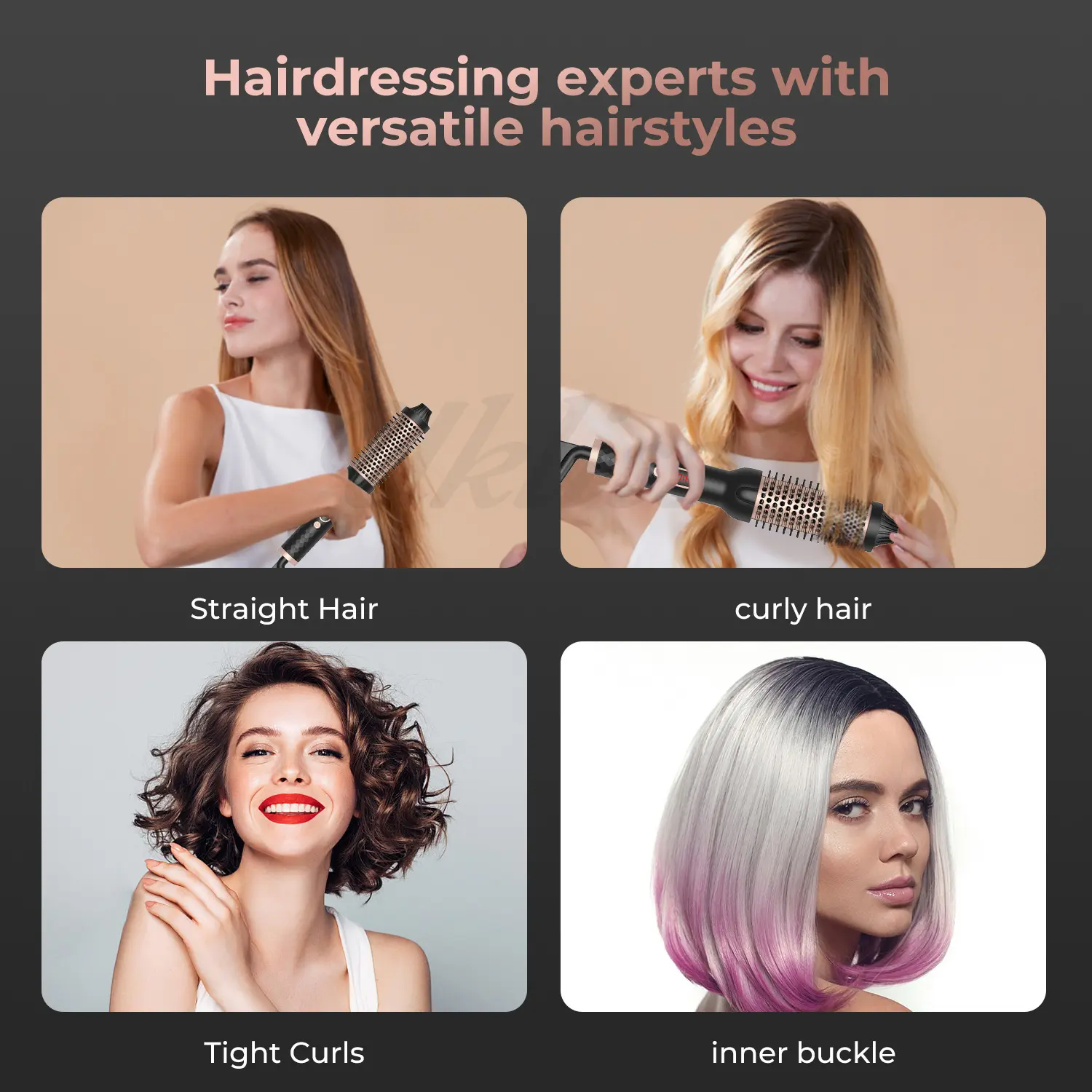 2 in 1 Thermal Brush 2 PTC Hair Curling Brush