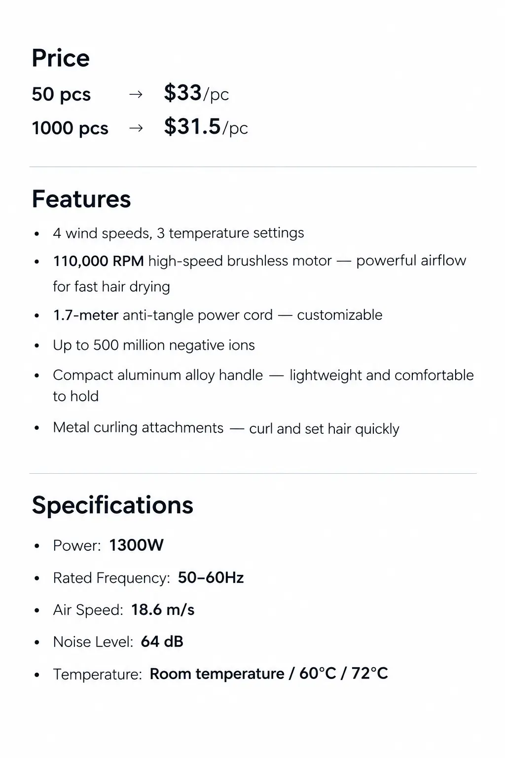 1300W 5 in Airwrap Styler BLDC Hair Curling Straightner