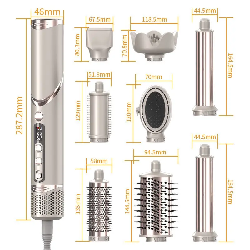 8 in 1 Air wrap Styler BLDC Multi Hair Styler 1400w Hot Air Brush