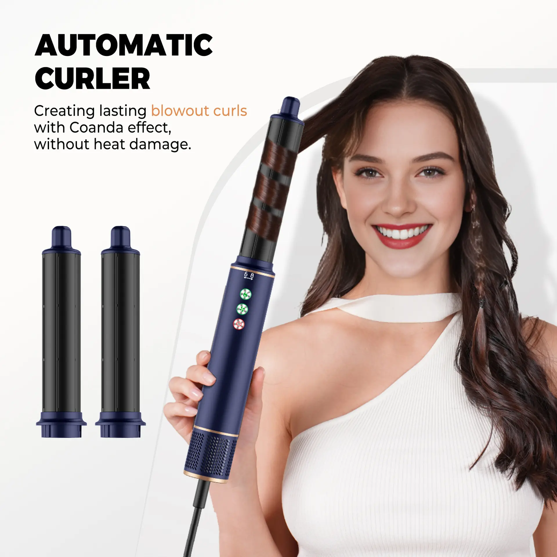 5 IN 1 Air Wrap Styler BLDC Hot Air Brush Multi Blow Dry Brush
