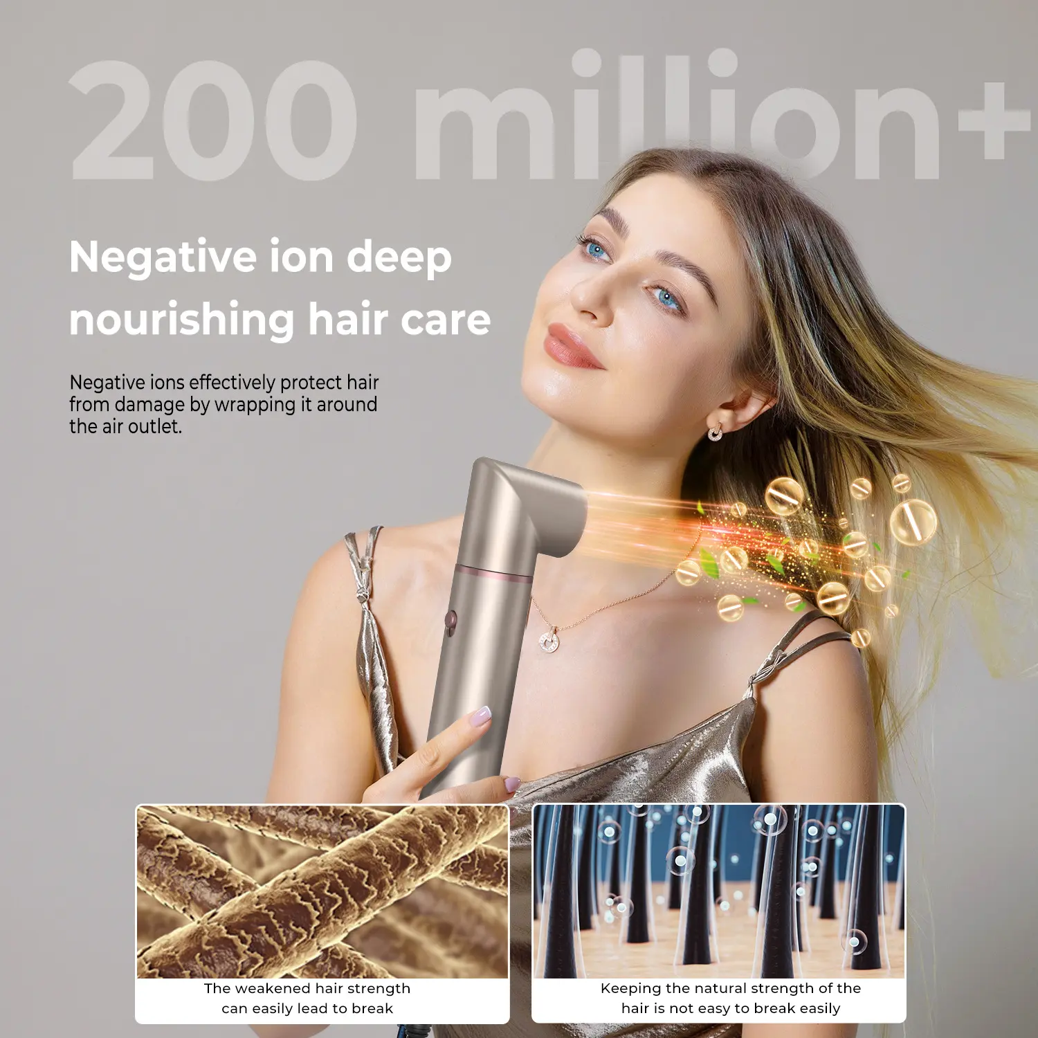 1400W Multi Hair Styler Ionic Hot Air Curler Brush Straightener